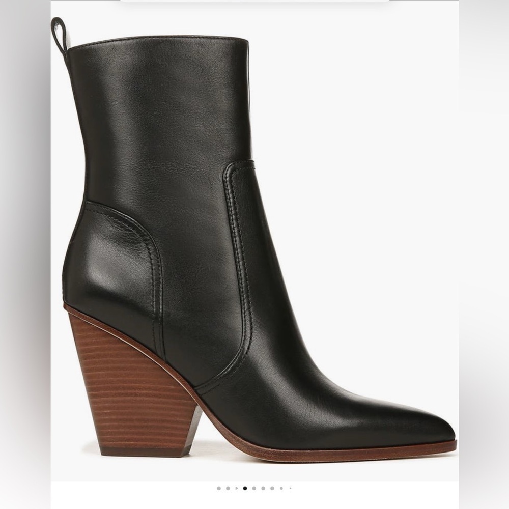Veronica Beard Black Leather Ankle Boots